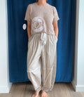 Paper Temples Boba Pullover in Tan Bullseye