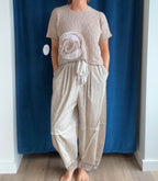 Paper Temples Boba Pullover in Tan Bullseye