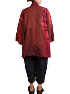 Mieko Mintz Circle Shibori Tie Dye Woven Patch Kantha A-line Jacket