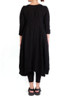 Grizas Black Linen 3/4 Sleeve Dress