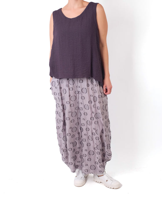 Dress To Kill Fly Pant in Mix Grey Bubbles
