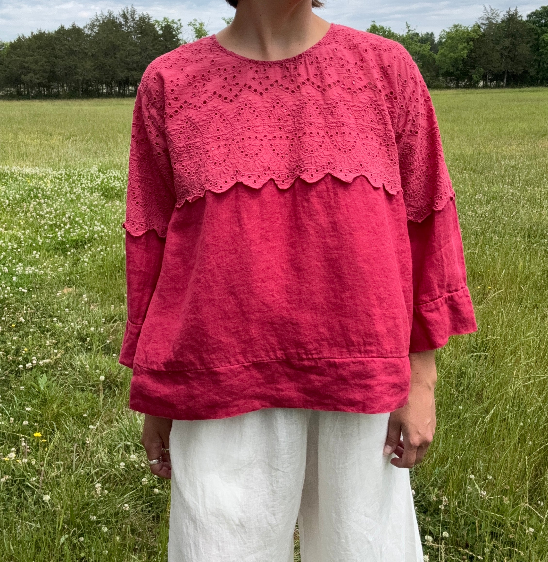 Krista Larson Eloise Shirt in Valentine Linen