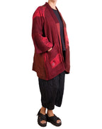 Mieko Mintz Circle Shibori Tie Dye Woven Patch Kantha A-line Jacket