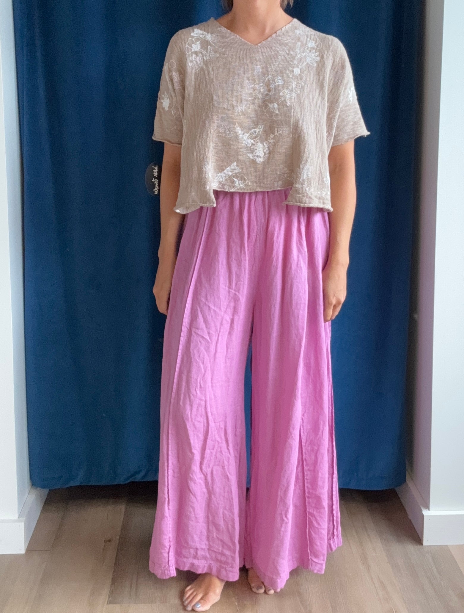 Paper Temples Josie Pullover in Tan Toile