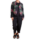 Mieko Mintz Vintage Cotton Grey Clamp Tie Dye Kantha Trucker Jacket