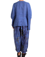 Mieko Mintz Cloud Tie Dye Floral Kantha Tucked Gather Pants