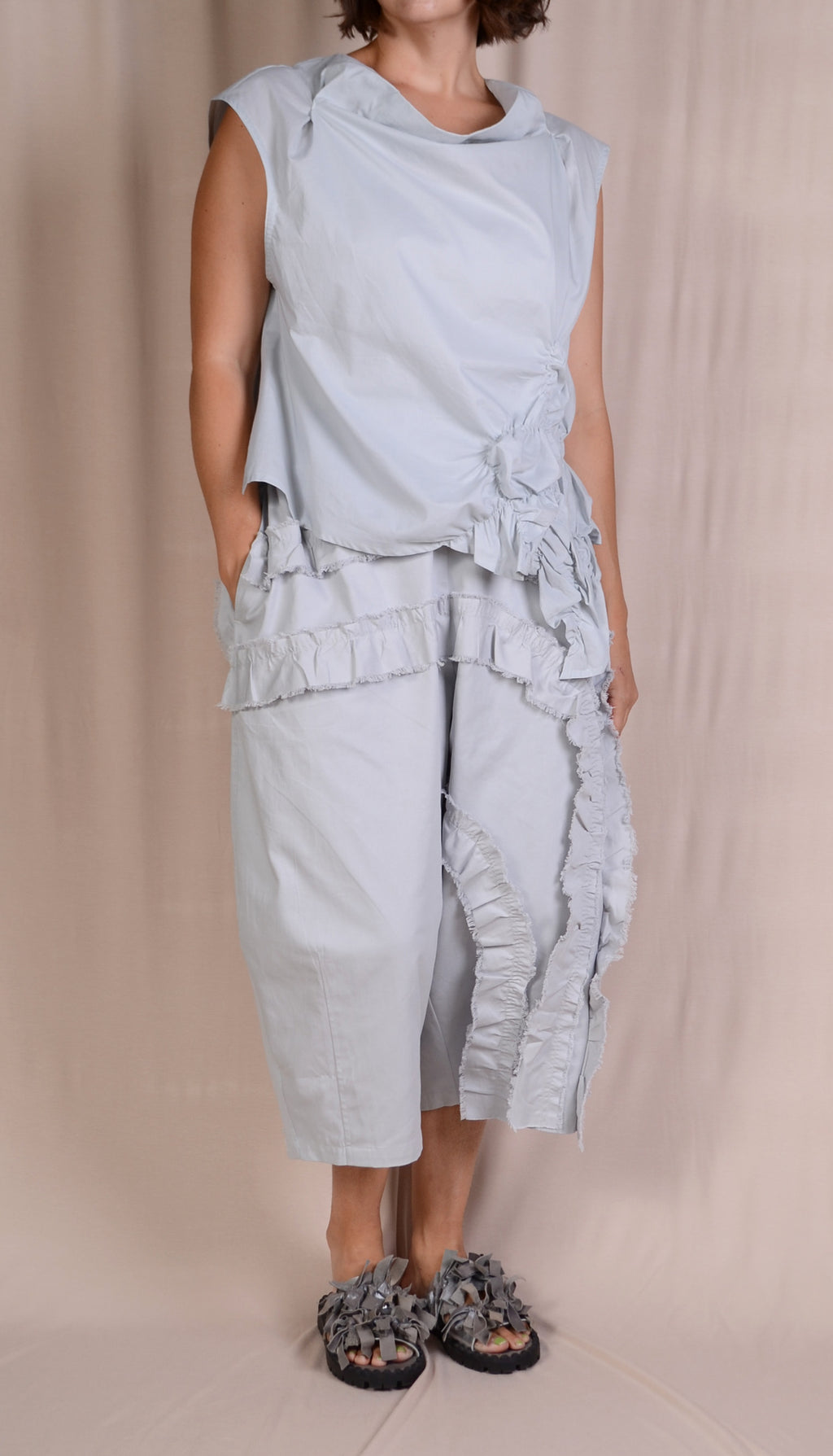 Moyuru Light Blue Cotton Twill Pants