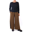 Cutloose Wide Leg Pleat Pant in Brass Mini Check