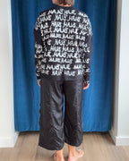 Paper Temples Basic Sweatshirt in Black "Blah" Print