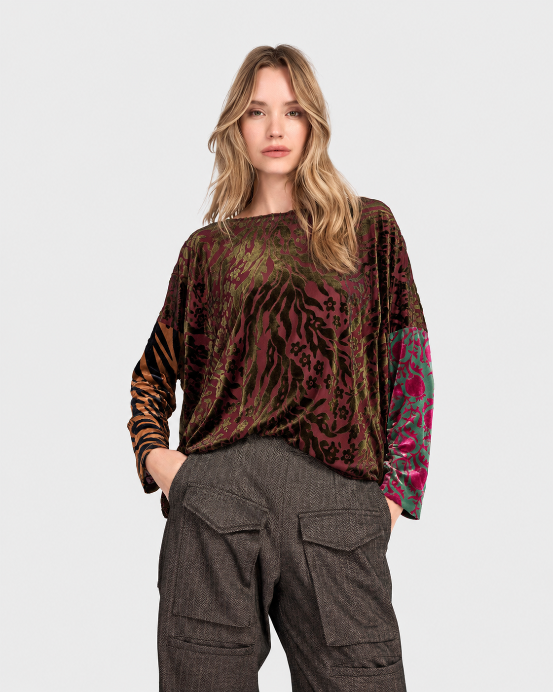 Alembika Cut Velvet Boxy Top