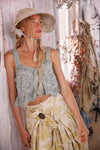 Magnolia Pearl Olive Eyelet Ruffle Cami in Dove Ash