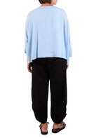 Cutloose Crinkle Check Crop Top in Bellflower