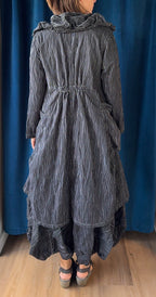 Bodil Black with White Pinstripe Short Coat