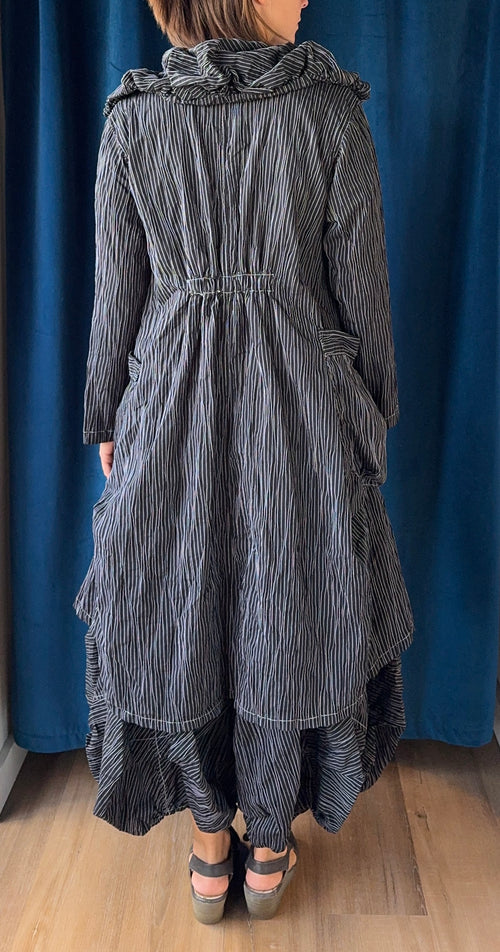 Bodil Black with White Pinstripe Short Coat