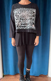 Krista Larson Crop Plate Long Sleeve Tee in Black