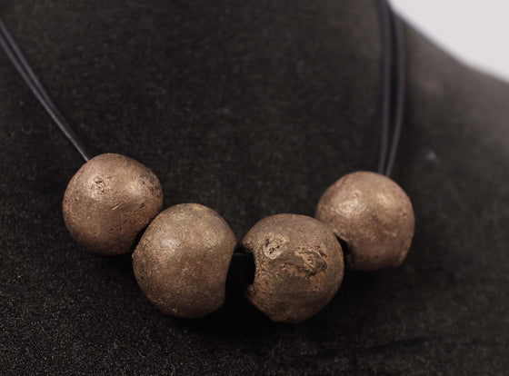 Debe Dohrer Ancient Brass Balls on Leather Necklace