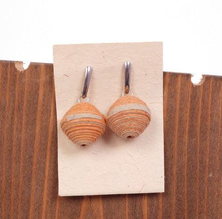 Handmade Orange Paper Earrings