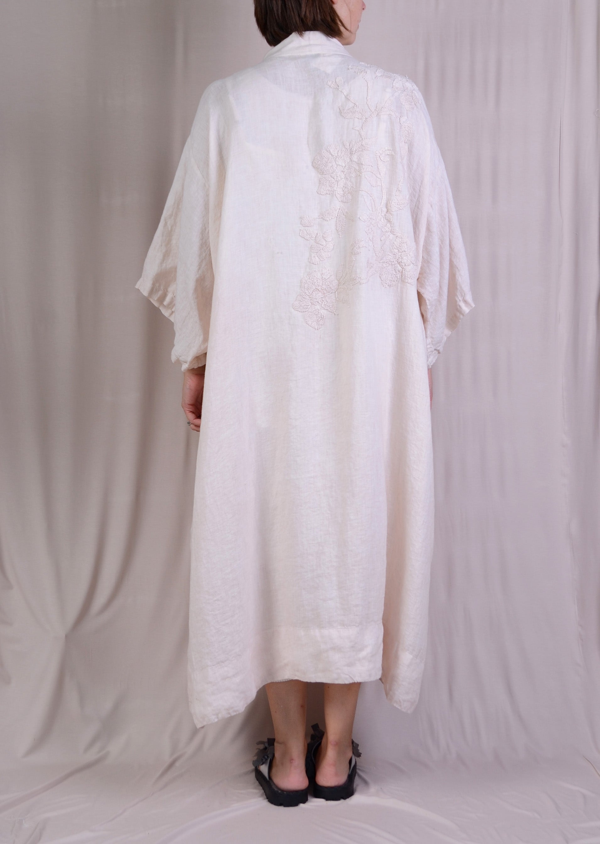Krista Larson Linen Kimono In Alabaster