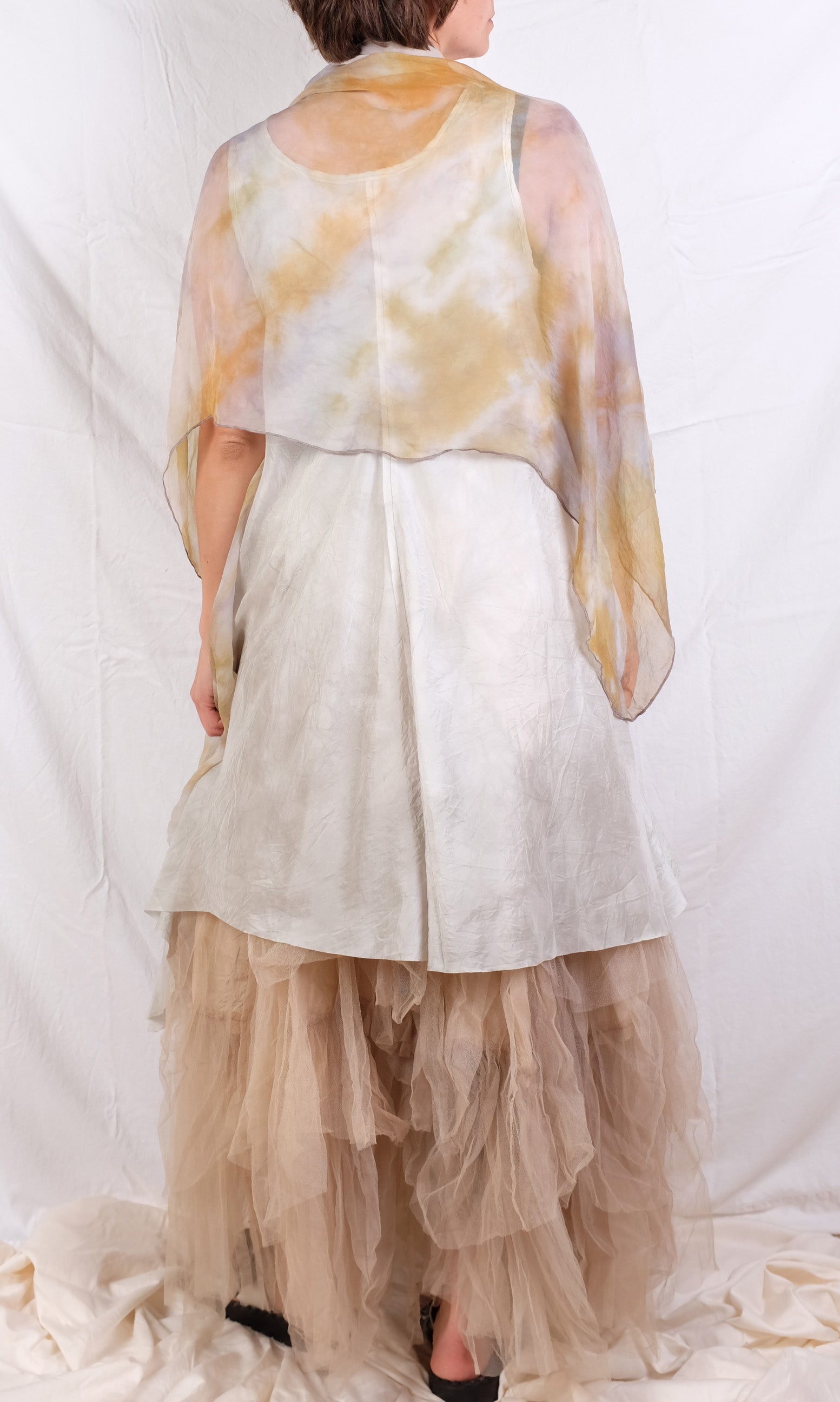 Robin Kaplan Chiffon Scarf in Gold/Grey