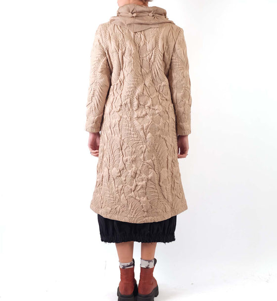 Vanite Couture Quilted Coat in Champagne