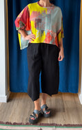 Andrea Geer Oversized Poncho in Lime, Orange, Seafoam