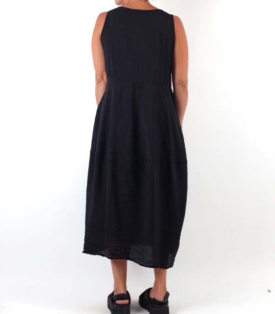 Cutloose Seamed Bubble Dress in Black Parachute