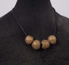 Debe Dohrer Ancient Brass Balls on Leather Necklace