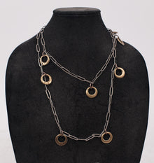  Debe Dohrer Silver Paperclip Chain with Brass Circles