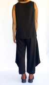 Gerties Off Center Pant in Black Twill