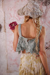 Magnolia Pearl Olive Eyelet Ruffle Cami in Dove Ash
