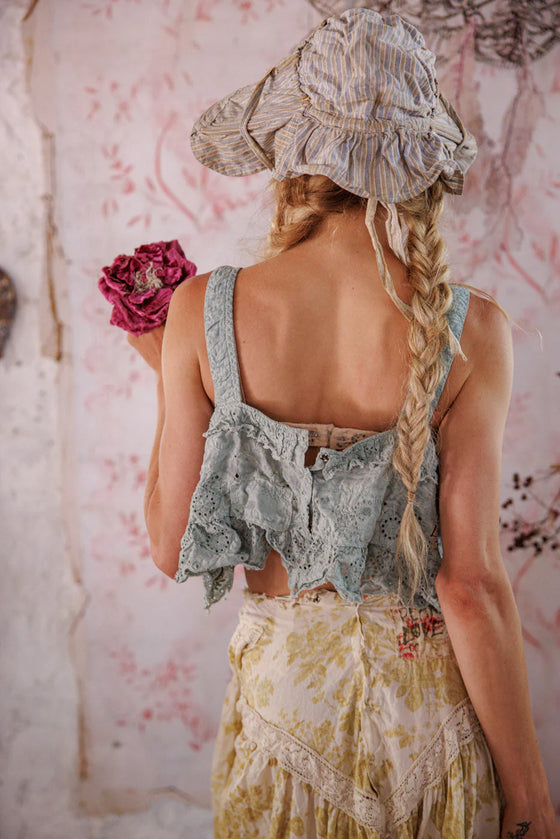 Magnolia Pearl Olive Eyelet Ruffle Cami in Dove Ash