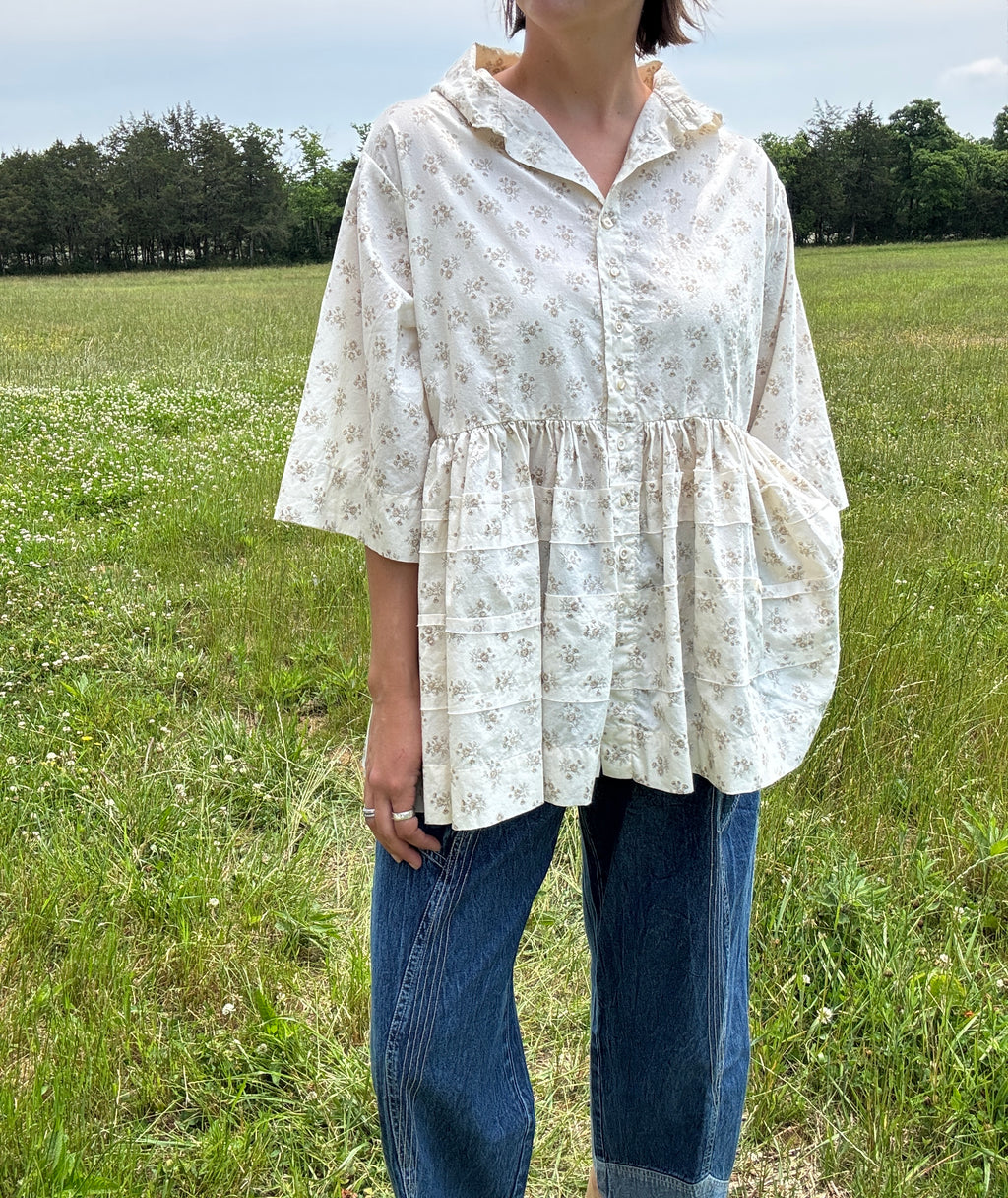 Krista Larson Santorini Shirt in Botanical Printed Cotton