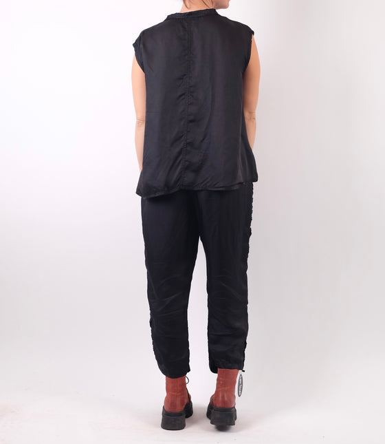 Paper Temples Black Rayon Layer Crop