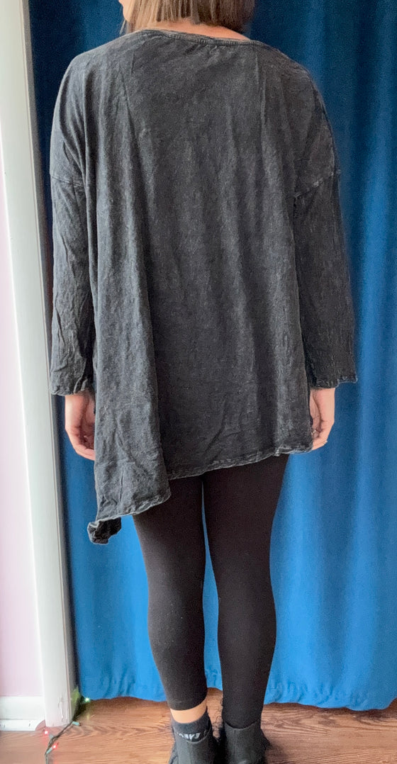 Krista Larson Anemone LS Tee in Faded Black