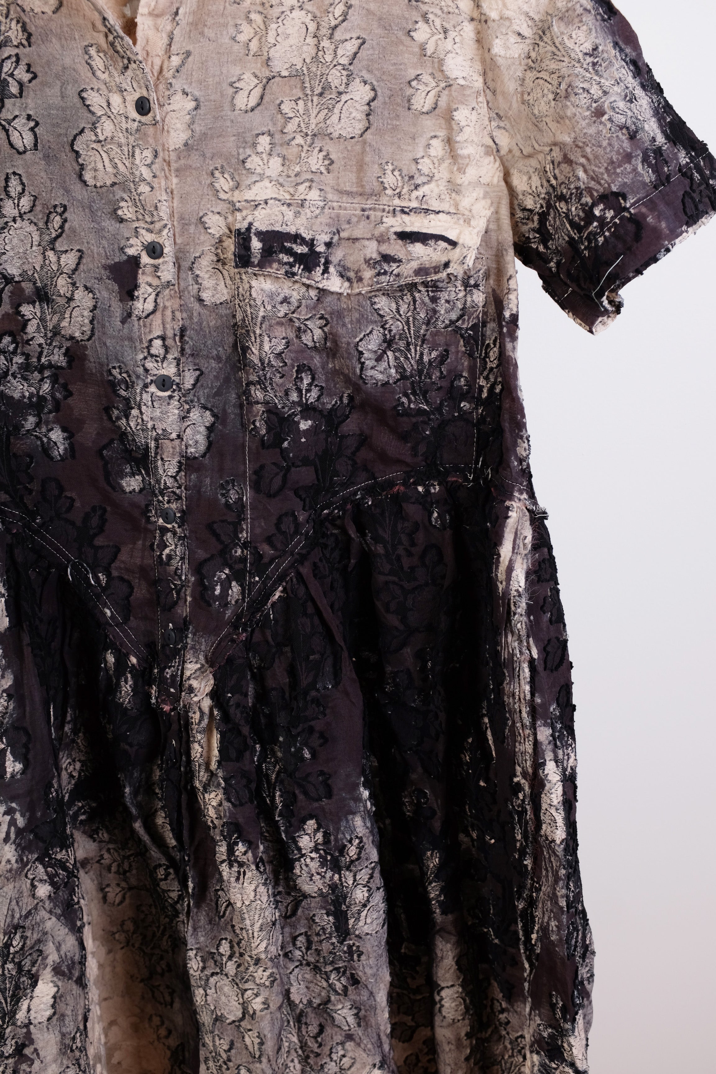 Serienumerica Shirt Dress With Gathered Skirt