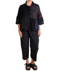 Mieko Mintz Mosaic Tile Patch Kantha Cropped Tent Shirt