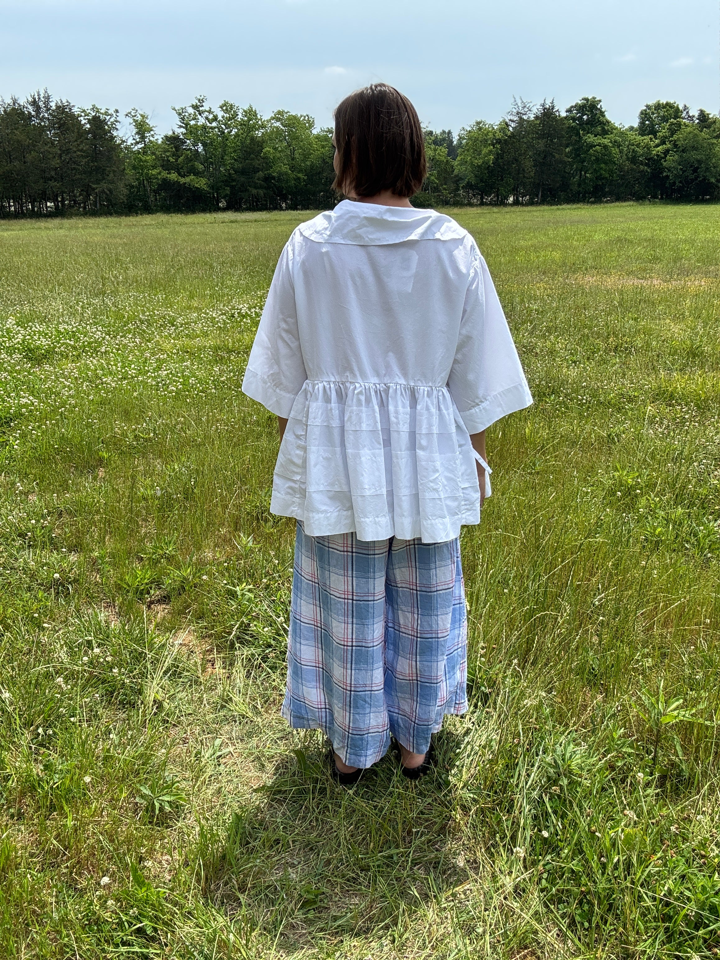 Krista Larson Agnes Pants in Plaid Linen