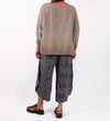 Krista Larson Basic Pants in Denim Printed Linen