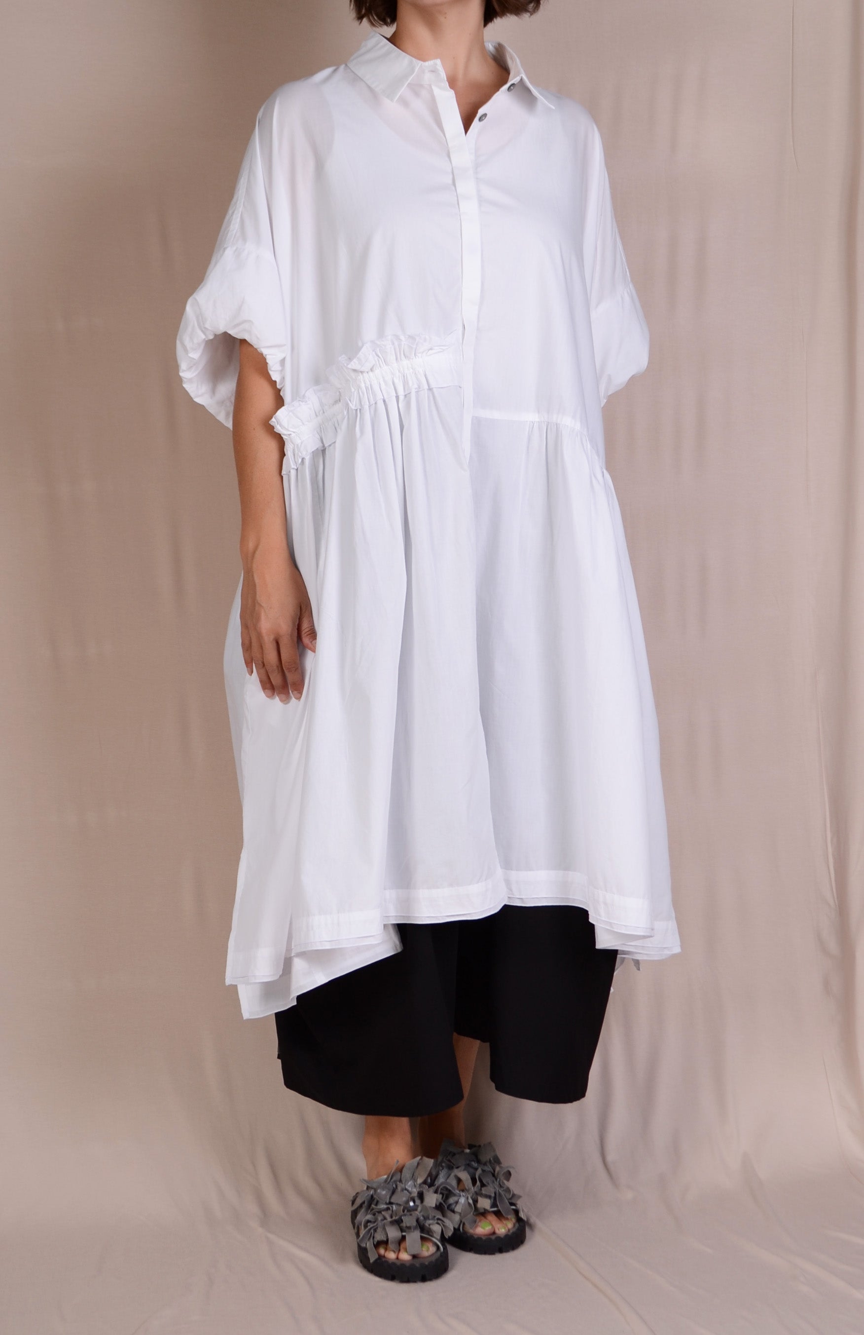Moyuru White Cotton Dress