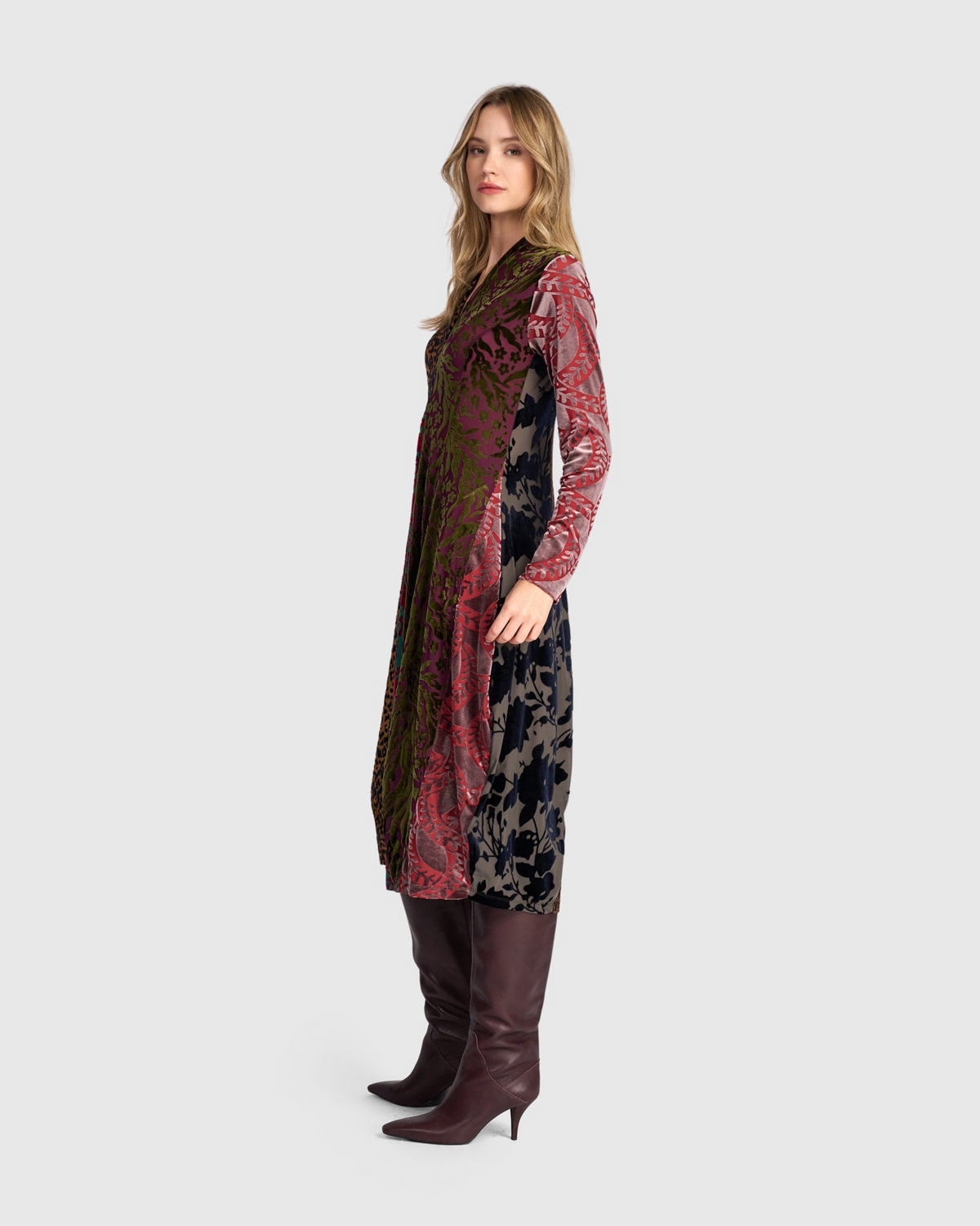 Alembika Cut Velvet Dress and Slip in Regal