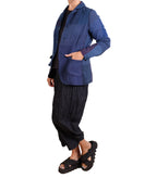 Mieko Mintz Navy Ombre Patched Kantha Basic Jacket