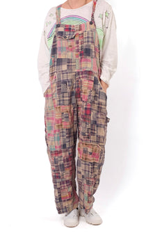  Magnolia Pearl Patchwork Love Overalls in Madras Rainbow