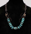 Debe Dohrer Tibetan Turquoise on Hammered Chain Necklace