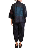Mieko Mintz Mosaic Tile Patch Kantha Cropped Tent Shirt