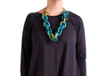 Mieko Mintz Vintage Silk Kantha Chain Necklace in Turquoise