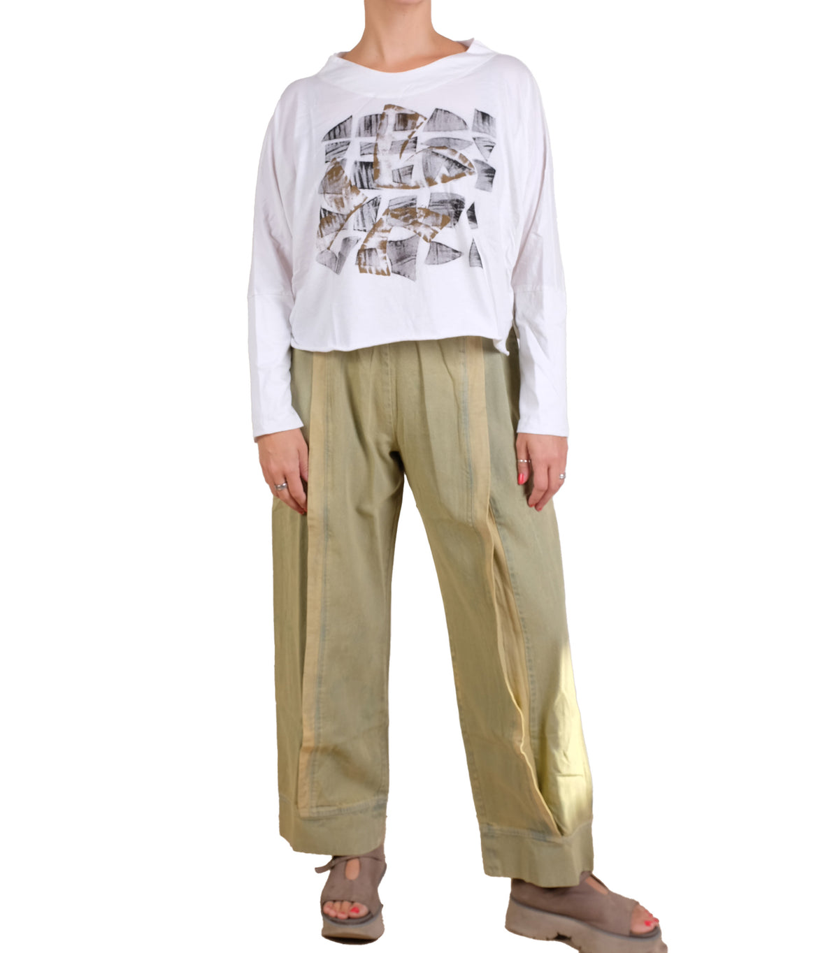 Cynthia Ashby Calla Tee with Graphic in Natural