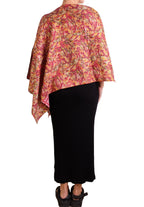 Vintage Silk Kantha Long Cape in Reds