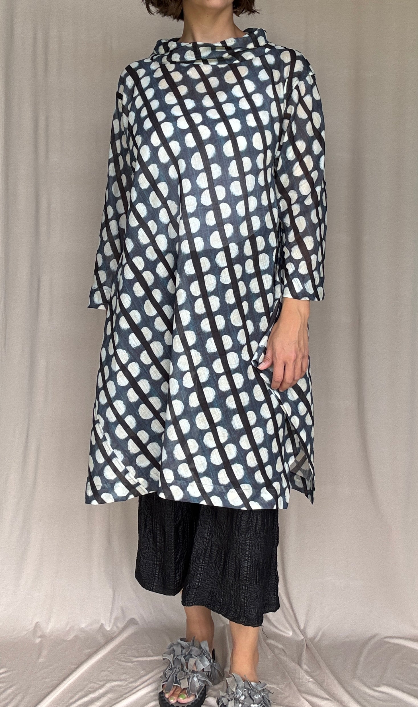 long sleeve fit and flare dress High neck long sleeve fit and flare maxi dress main image 0