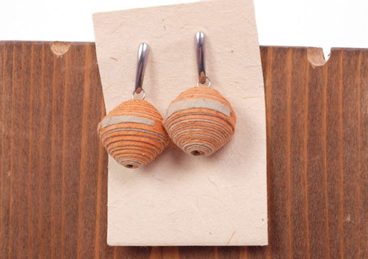 Handmade Orange Paper Earrings