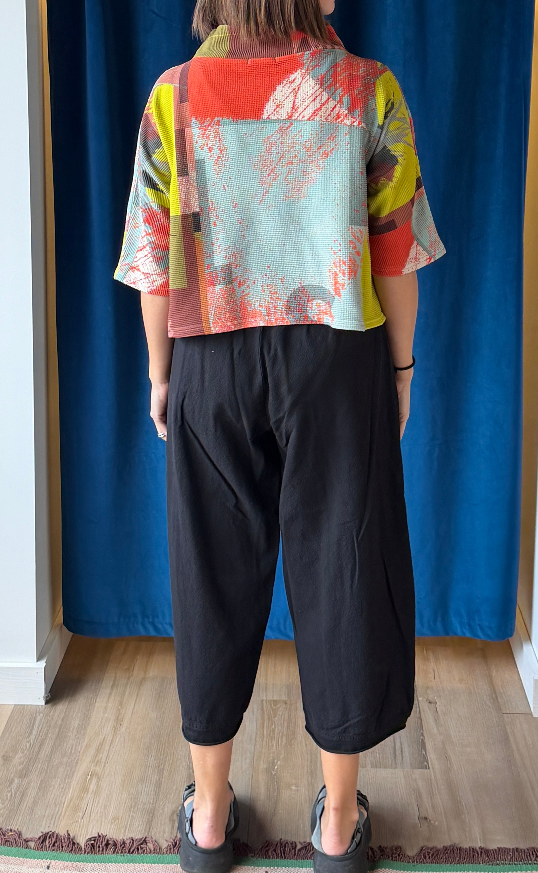 Andrea Geer Funnel X Crop in Orange/Lime/Burgundy/Olive